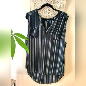 Torrid black striped blouse